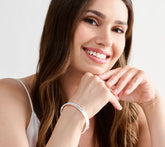 UltraFine 950 Fine Silver Diamond Cut Border Hinged Bangle Large